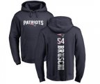 New England Patriots #54 Tedy Bruschi Navy Blue Backer Pullover Hoodie