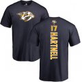 Nashville Predators #17 Scott Hartnell Navy Blue Backer T-Shirt