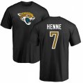Jacksonville Jaguars #7 Chad Henne Black Name & Number Logo T-Shirt