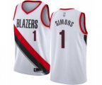Portland Trail Blazers #1 Anfernee Simons Swingman White Basketball Jersey - Association Edition
