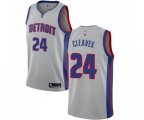 Detroit Pistons #24 Mateen Cleaves Swingman Silver Basketball Jersey Statement Edition