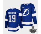 Tampa Bay Lightning #19 Barclay Goodrow Blue Home Authentic 2021 NHL Stanley Cup Final Patch Jersey
