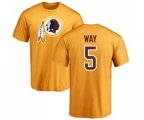 Washington Redskins #5 Tress Way Gold Name & Number Logo T-Shirt