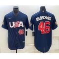 USA Baseball #46 Paul Goldschmidt Number 2023 Navy World Baseball Classic Stitched Jerseys