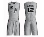 San Antonio Spurs #12 LaMarcus Aldridge Swingman Silver Basketball Suit Jersey Statement Edition