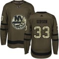 New York Islanders #33 Christopher Gibson Premier Green Salute to Service NHL Jersey