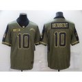 Los Angeles Chargers #10 Justin Herbert Nike Gold 2021 Salute To Service Limited Player Jersey