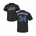 New York Mets #34 Noah Syndergaard Black Name & Number T-Shirt