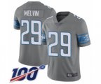 Detroit Lions #29 Rashaan Melvin Limited Steel Rush Vapor Untouchable 100th Season Football Jersey