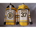 Boston Bruins #37 Patrice Bergeron Cream Sawyer Hooded Sweatshirt Stitched NHL Jersey