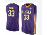 Men's LSU Tigers Shaquille O'Neal #33 College Basketball Elite Jersey - Purple