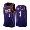 Phoenix Suns #1 Devin Booker 2022-23 Purple 75th Anniversary Icon Edition Stitched Jersey