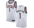 Milwaukee Bucks #1 Oscar Robertson Authentic White Fashion Hardwood Classics Basketball Jersey