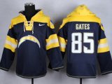 Los Angeles Chargers #85 Antonio Gates blue jersey(pullover hooded sweatshirt)