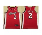 Chicago Bulls #2 Lonzo Ball 75th Anniversary Red Edition Swingman Stitched Basketball Jersey