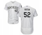 Colorado Rockies #52 Chris Rusin White Home Flex Base Authentic Collection Baseball Jersey