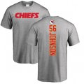 Kansas City Chiefs #56 Derrick Johnson Ash Backer T-Shirt