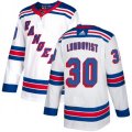 New York Rangers #30 Henrik Lundqvist Authentic White Away NHL Jersey