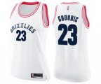Women's Memphis Grizzlies #23 Marko Guduric Swingman White Pink Fashion Basketball Jersey