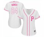 Women's Pittsburgh Pirates #24 Barry Bonds Authentic White Fashion Cool Base Baseball Jersey