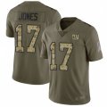 New York Giants #17 Daniel Jones Olive Camo Stitched NFL Limited 2017 Salute To Service Jersey