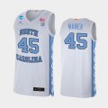 North Carolina Tar Heels #45 Brady Manek White Basketball Jersey