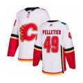Calgary Flames #49 Jakob Pelletier Authentic White Away Hockey Jersey