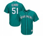 Seattle Mariners #51 Ichiro Suzuki Replica Teal Green Alternate Cool Base Baseball Jersey