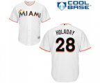 Miami Marlins #28 Bryan Holaday Replica White Home Cool Base Baseball Jersey