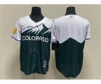 Colorado Rockies Blank Green 2022 City Connect Cool Base Stitched Jersey
