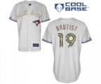 Toronto Blue Jays #19 Jose Bautista Authentic Grey USMC Cool Base Baseball Jersey