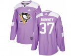 Adidas Pittsburgh Penguins #37 Carter Rowney Purple Authentic Fights Cancer Stitched NHL Jersey