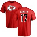 Kansas City Chiefs #17 Chris Conley Red Name & Number Logo T-Shirt