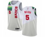 Milwaukee Bucks #5 D. J. Wilson White Swingman Jersey - Earned Edition