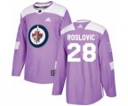 Winnipeg Jets #28 Jack Roslovic Authentic Purple Fights Cancer Practice NHL Jersey