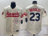Los Angeles Angels #23 Archie Bradley Number Cream 2022 City Connect Flex Base Stitched Jersey