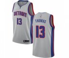 Detroit Pistons #13 Khyri Thomas Authentic Silver Basketball Jersey Statement Edition