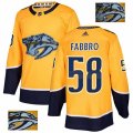 Nashville Predators #58 Dante Fabbro Authentic Gold Fashion Gold NHL Jersey