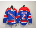 New York Rangers #2 Brian leetch blue[pullover hooded sweatshirt]