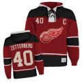 Old Time Hockey Detroit Red Wings #40 Henrik Zetterberg Premier Red Sawyer Hooded Sweatshirt NHL Jersey