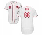 Cincinnati Reds #66 Yasiel Puig White Home Flex Base Authentic Collection Baseball Jersey