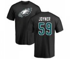 Philadelphia Eagles #59 Seth Joyner Black Name & Number Logo T-Shirt