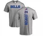 Buffalo Bills #24 Taron Johnson Ash Backer T-Shirt