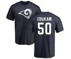 Los Angeles Rams #50 Samson Ebukam Navy Blue Name & Number Logo T-Shirt