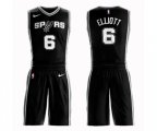 San Antonio Spurs #6 Sean Elliott Swingman Black Basketball Suit Jersey - Icon Edition