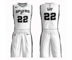 San Antonio Spurs #22 Rudy Gay Swingman White Basketball Suit Jersey - Association Edition