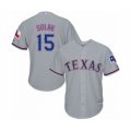Texas Rangers #15 Nick Solak Authentic Grey Road Cool Base Baseball Player Jersey