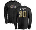 Baltimore Ravens #90 Pernell McPhee Black Name & Number Logo Long Sleeve T-Shirt