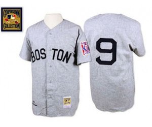 1939 Boston Red Sox #9 Ted Williams Replica Grey Throwback Baseball Jersey