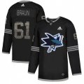 San Jose Sharks #61 Justin Braun Black Authentic Classic Stitched NHL Jersey